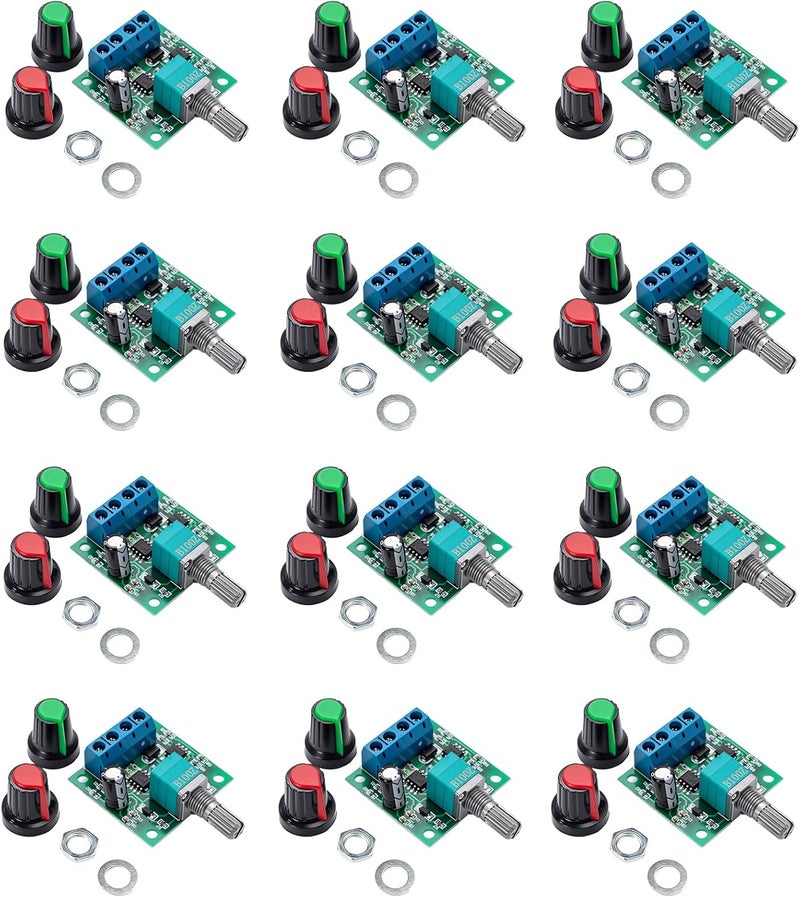 hiBCTR 12 Pieces PWM Low-Voltage Motor Speed Controllers, Model 1803BK/1803B,for DC 1.8V/3V/5V/6V/12V Input Voltage and a Maximum Output Current of 2A. - Image 1